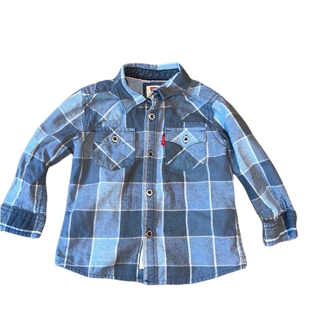 Levi’s button Down Plaid Long Sleeve Shirt 12 months